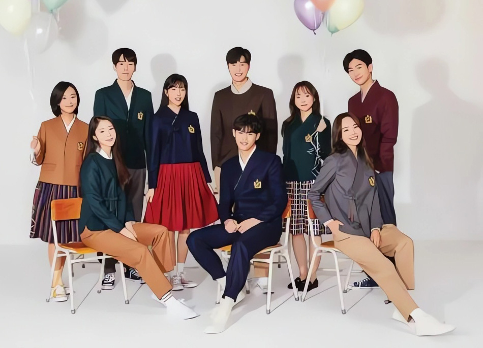 韩服式学生校服，韩国学生制服