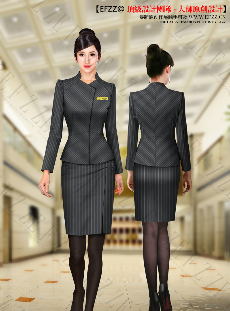 五星级酒店-大堂服务员制服定制设计图