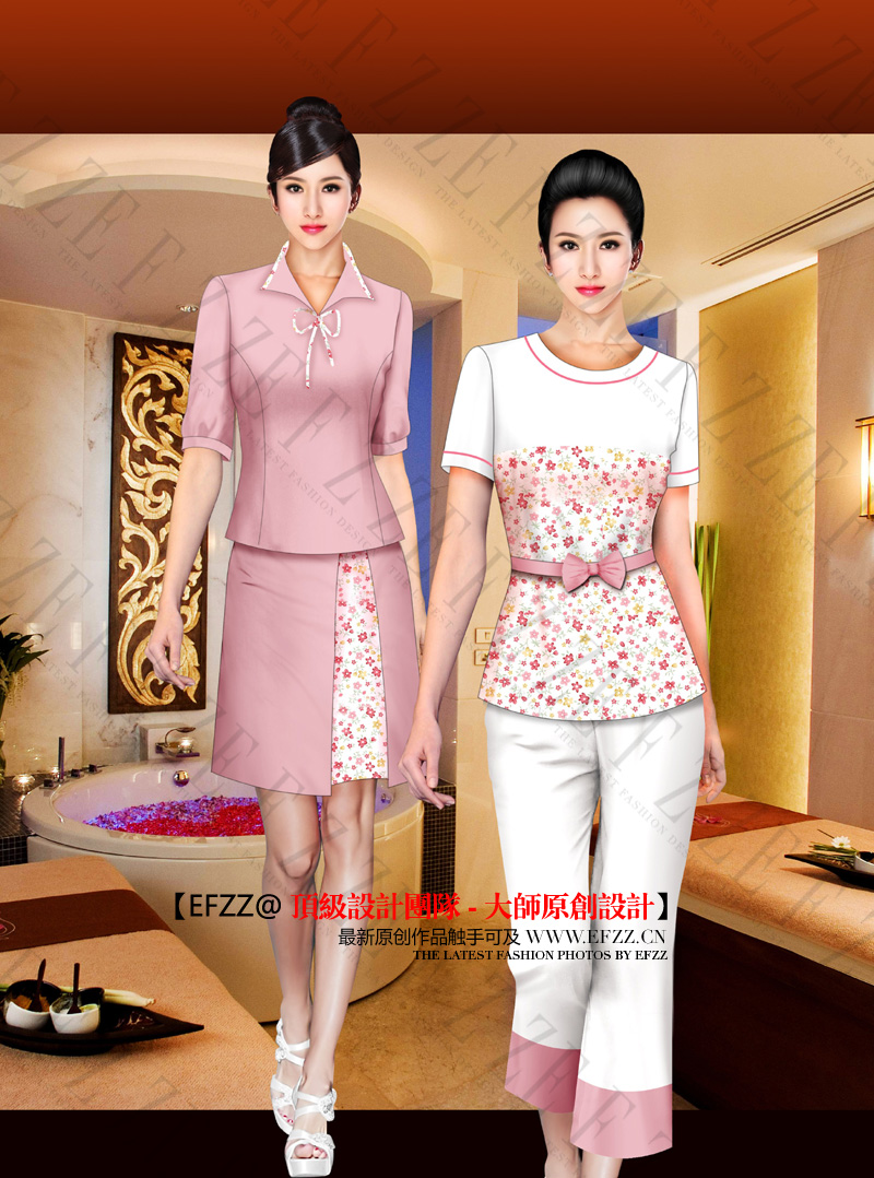 五星级酒店员工制服-水疗SPA服务生服装