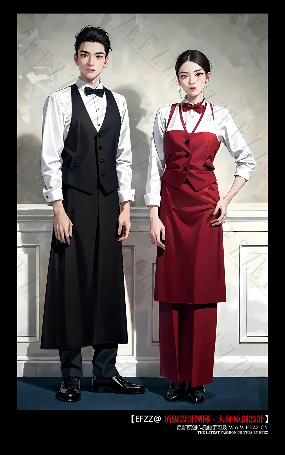餐厅服务员工作服定制采购技巧