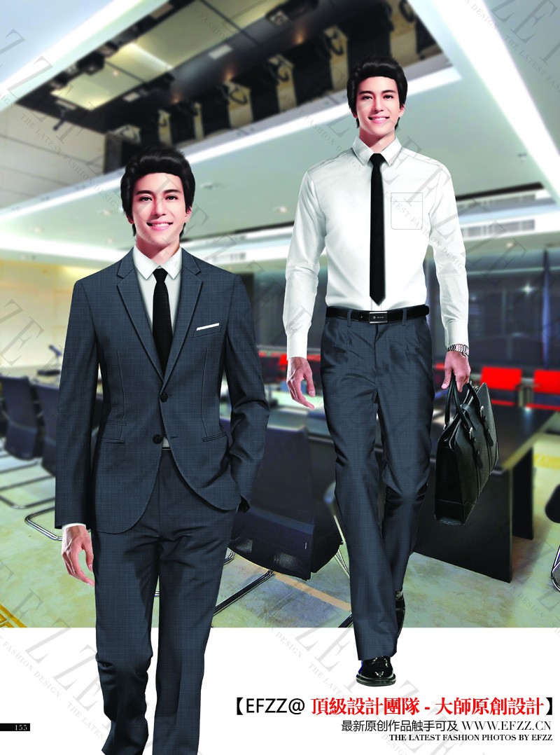 企业服装定制设计-男西装衬衫定制设计图