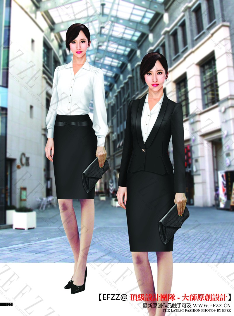 企业服装定制设计-女职业装定制设计图